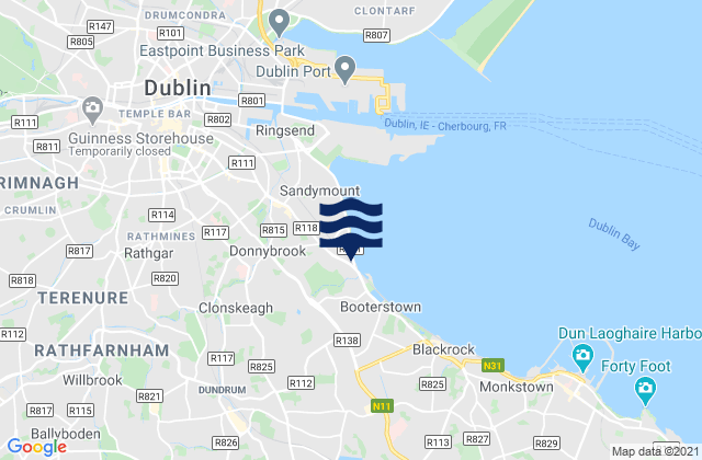 Mappa delle maree di Donnybrook, Ireland