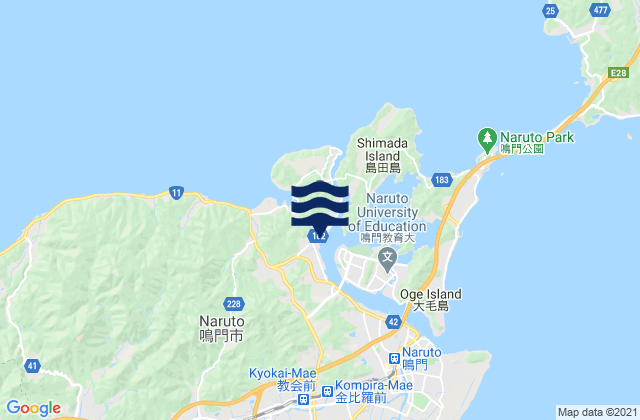 Mappa delle maree di Donoura, Japan