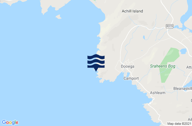 Mappa delle maree di Dooega Head, Ireland