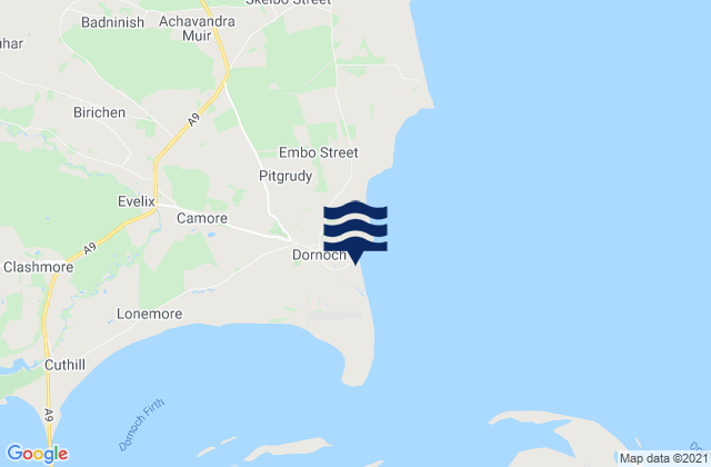 Mappa delle maree di Dornoch, United Kingdom