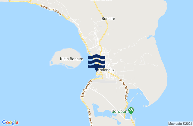 Mappa delle maree di Dorp Tera Kora, Bonaire, Saint Eustatius and Saba 