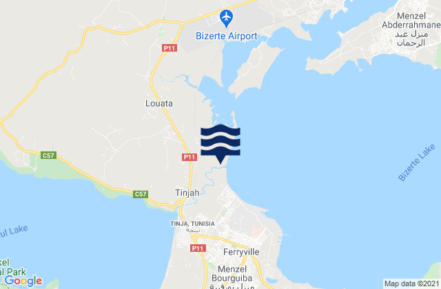 Mappa delle maree di Douar Tindja, Tunisia