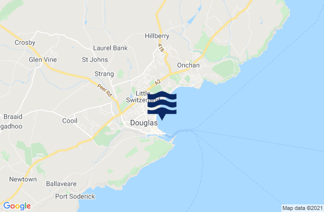 Mappa delle maree di Douglas - Central Beach, United Kingdom