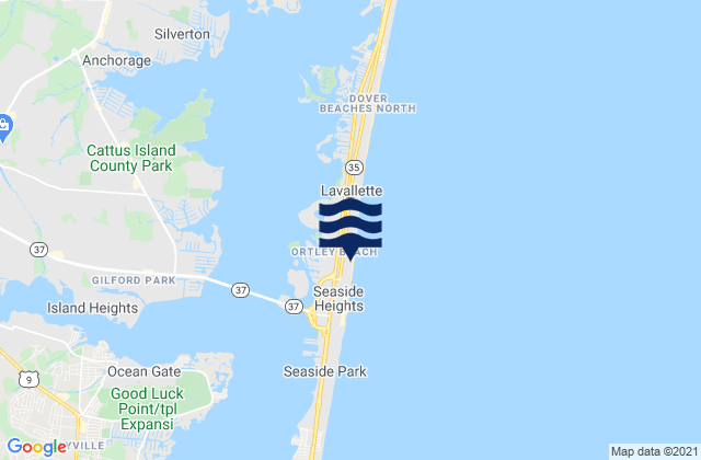 Mappa delle maree di Dover Beaches South, United States
