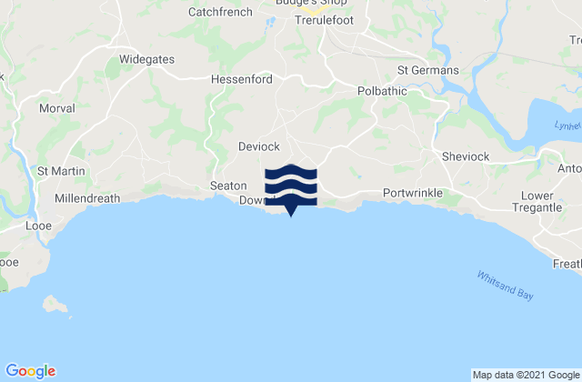 Mappa delle maree di Downderry Beach, United Kingdom