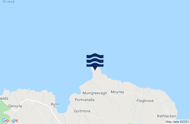 Mappa delle maree di Downpatrick Head, Ireland