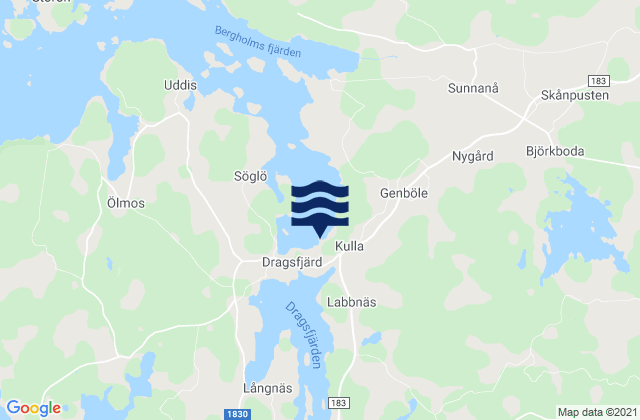 Mappa delle maree di Dragsfjärd, Finland