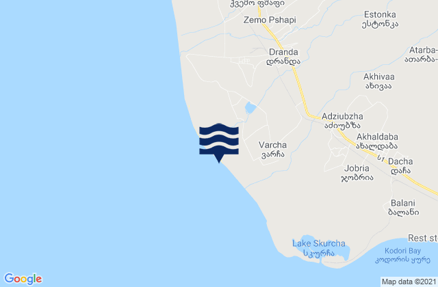 Mappa delle maree di Dranda, Georgia