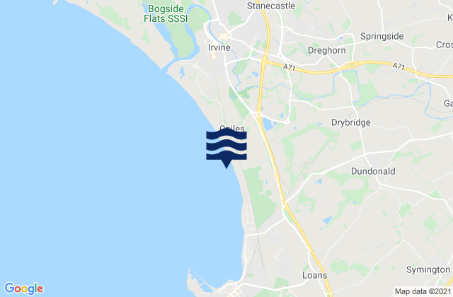 Mappa delle maree di Dreghorn, United Kingdom