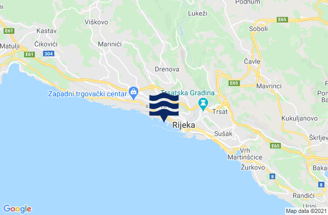 Mappa delle maree di Drenova, Croatia