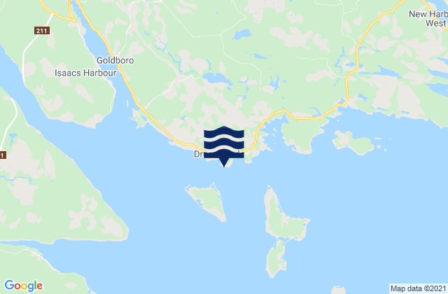 Mappa delle maree di Drum Head Island, Canada