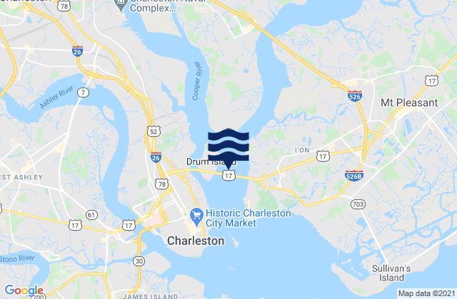 Mappa delle maree di Drum Island east of (bridge), United States