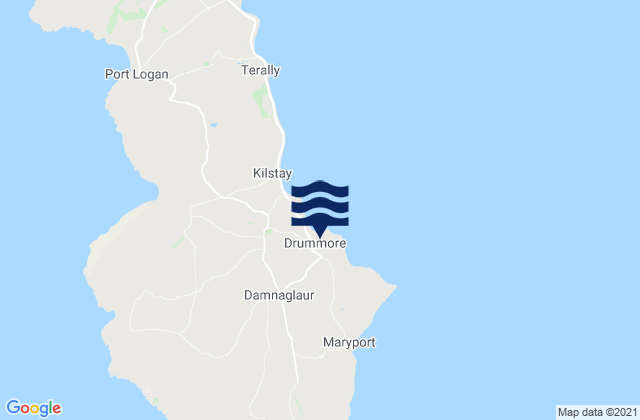 Mappa delle maree di Drummore, United Kingdom