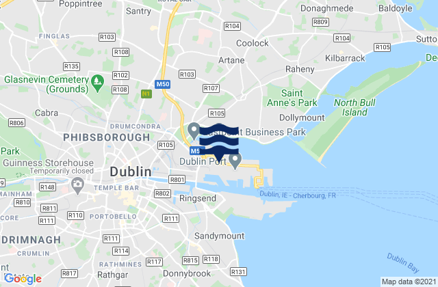 Mappa delle maree di Dublin (North Wall), Ireland