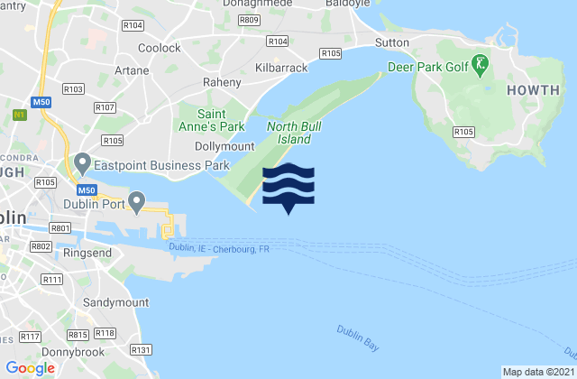 Mappa delle maree di Dublin Bar, Ireland
