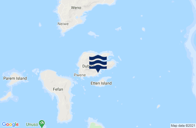 Mappa delle maree di Dublon Island Truk Islands, Micronesia