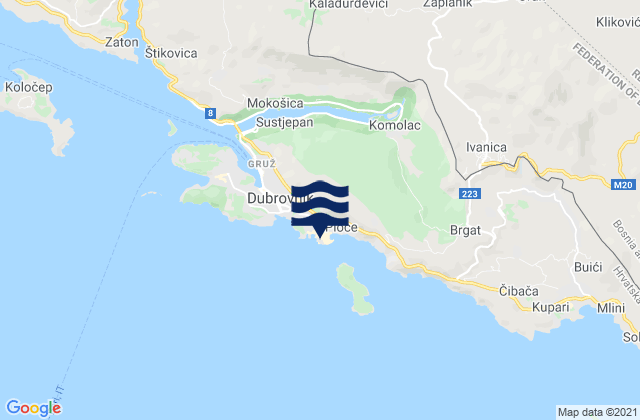 Mappa delle maree di Dubrovnik, Croatia