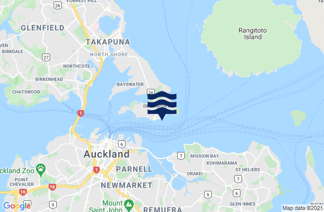Mappa delle maree di Duders Beach, New Zealand