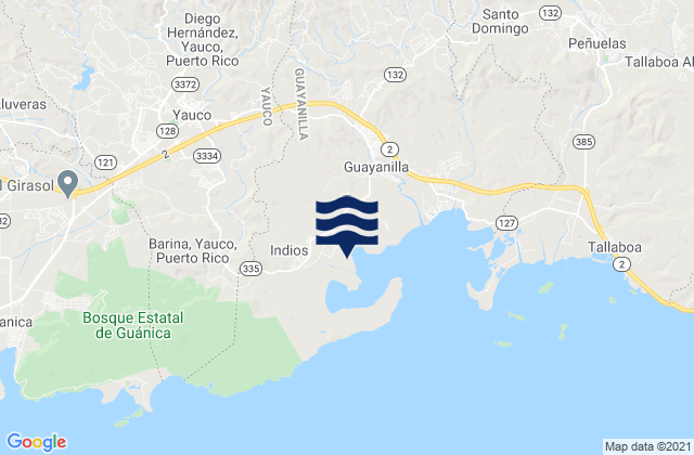 Mappa delle maree di Duey Barrio, Puerto Rico