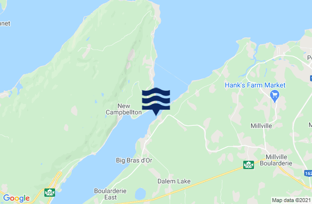 Mappa delle maree di Duffus Point, Canada