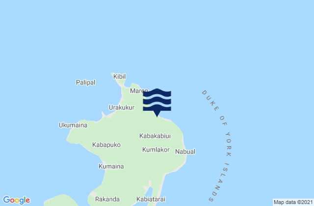 Mappa delle maree di Duke of York, Papua New Guinea