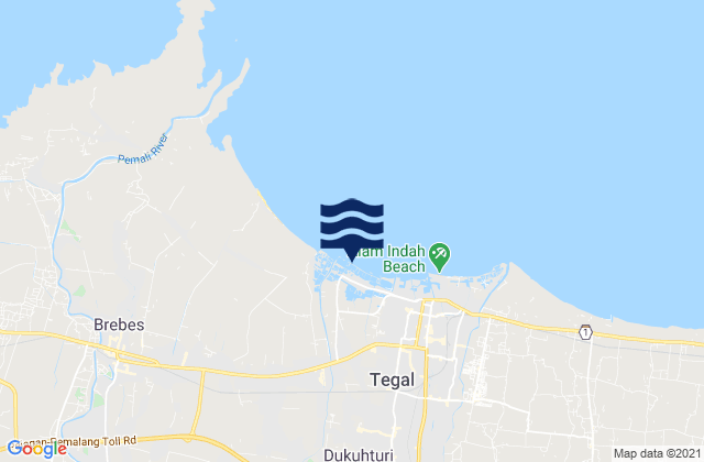 Mappa delle maree di Dukuhturi, Indonesia