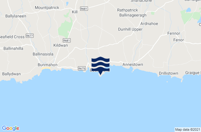 Mappa delle maree di Dunabrattin Head, Ireland