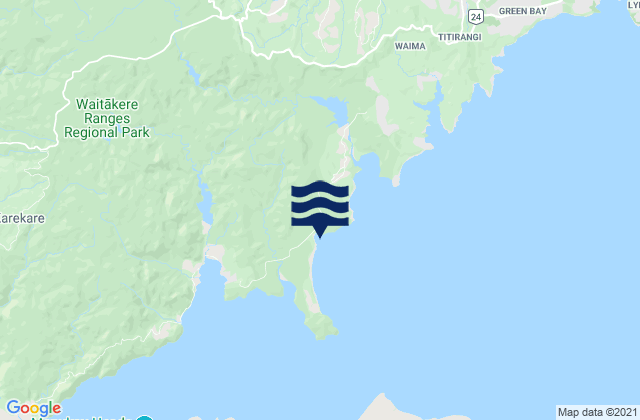 Mappa delle maree di Duncan Bay, New Zealand