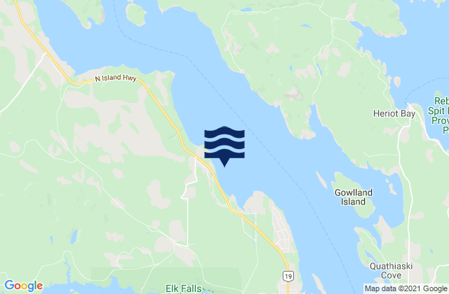 Mappa delle maree di Duncan Bay, Canada