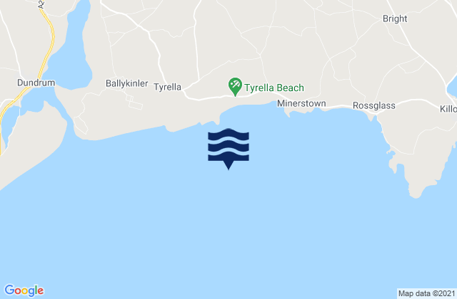 Mappa delle maree di Dundrum Bay, United Kingdom
