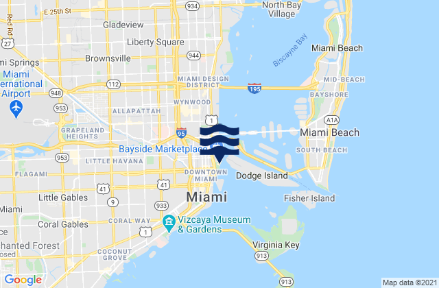 Mappa delle maree di Dunes Hotel (Miami), United States