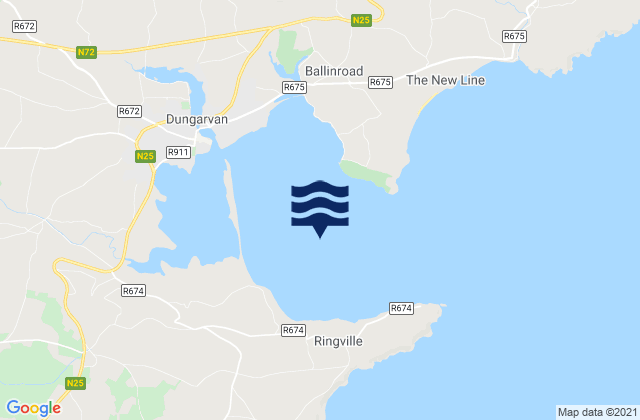 Mappa delle maree di Dungarvan Harbour, Ireland
