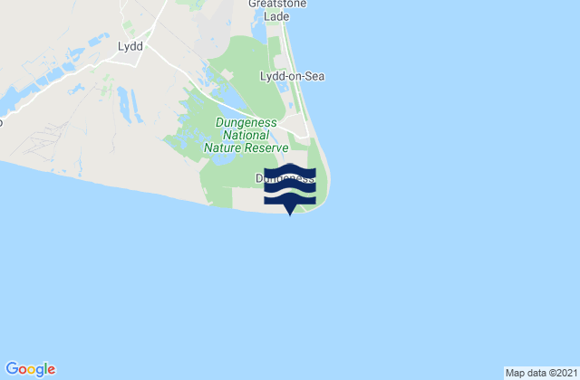 Mappa delle maree di Dungeness, United Kingdom