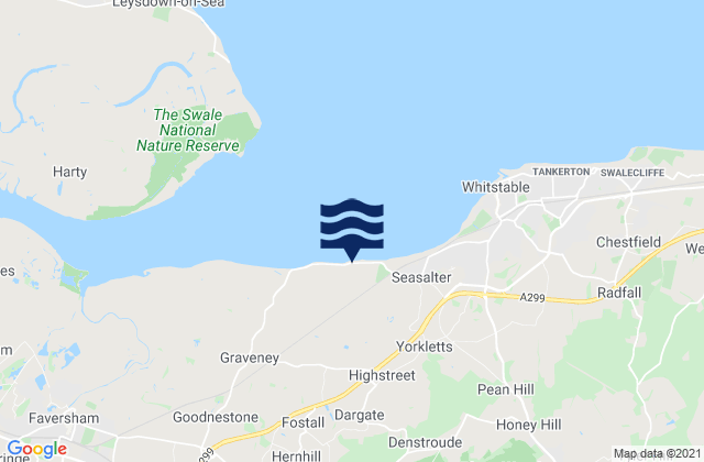 Mappa delle maree di Dunkirk, United Kingdom