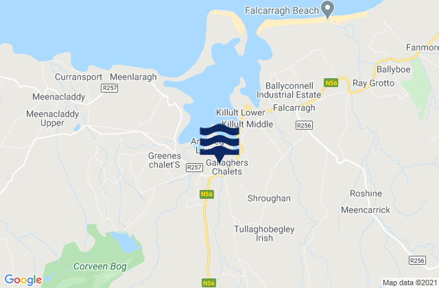 Mappa delle maree di Dunlewy, Ireland