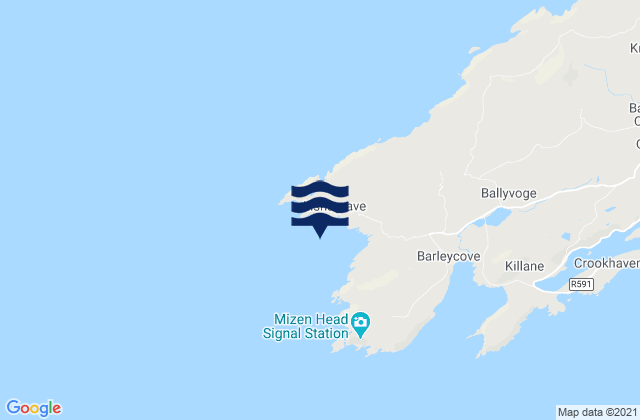 Mappa delle maree di Dunlough Bay, Ireland