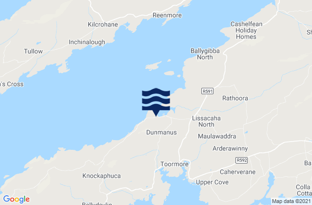 Mappa delle maree di Dunmanus Harbour, Ireland