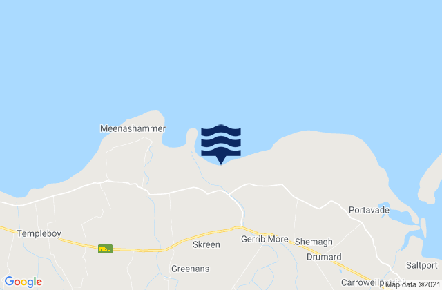 Mappa delle maree di Dunmoran Strand, Ireland