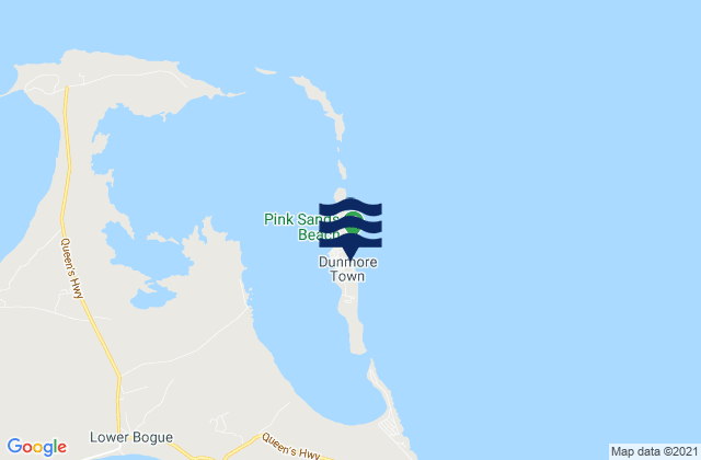 Mappa delle maree di Dunmore Town, Bahamas