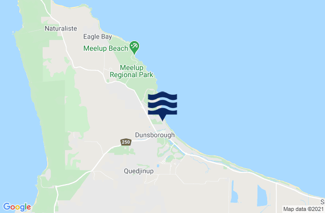 Mappa delle maree di Dunsborough, Australia