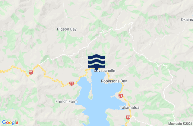 Mappa delle maree di Duvauchelle Bay, New Zealand