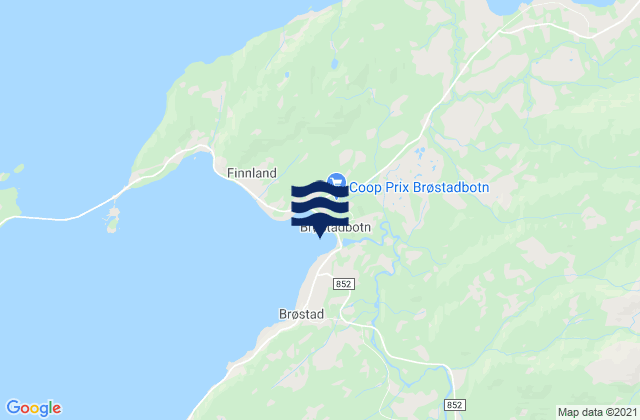 Mappa delle maree di Dyrøy, Norway