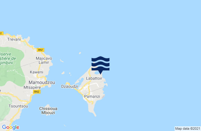 Mappa delle maree di Dzaoudzi, Mayotte