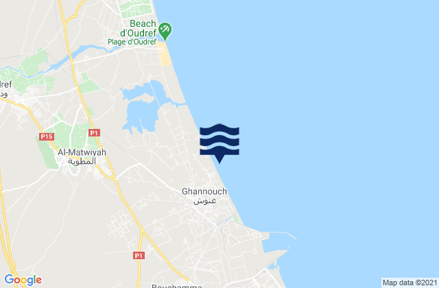 Mappa delle maree di Délégation de Gabès Ouest, Tunisia