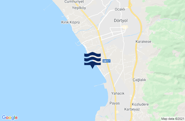 Mappa delle maree di Dörtyol, Turkey