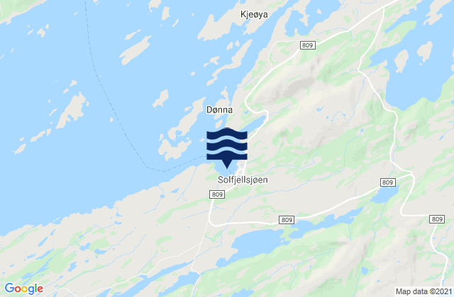 Mappa delle maree di Dønna, Norway