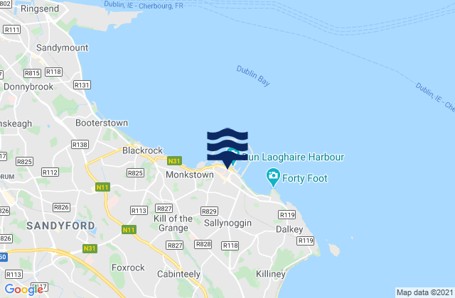 Mappa delle maree di Dún Laoghaire, Ireland