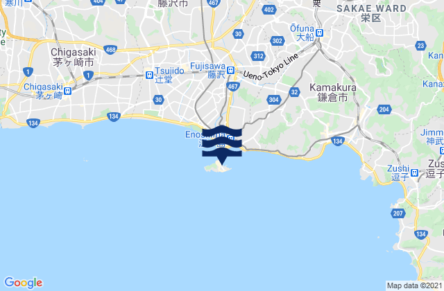 Mappa delle maree di E No Sima, Japan
