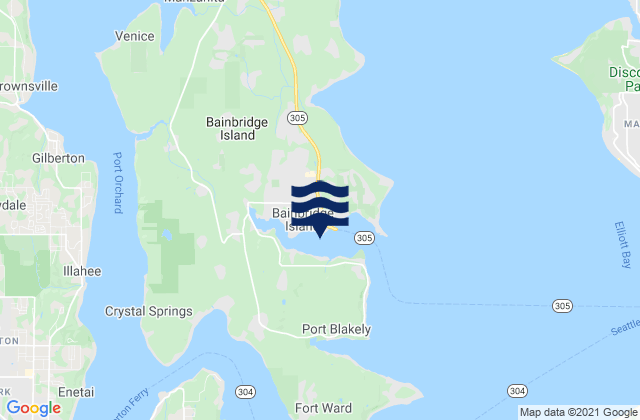 Mappa delle maree di Eagle Harbor (Bainbridge Island), United States