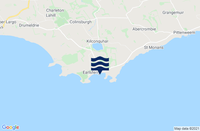 Mappa delle maree di Earlsferry Beach, United Kingdom